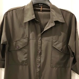 Khaki Green Blouse - Size M